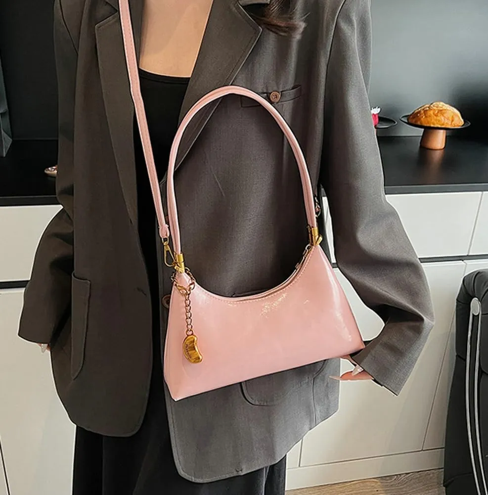 2025 Spring Women's Elegant Underarm Bag  Minimalist Solid Color Shoulder Crossbody Purse, Chic Handbag