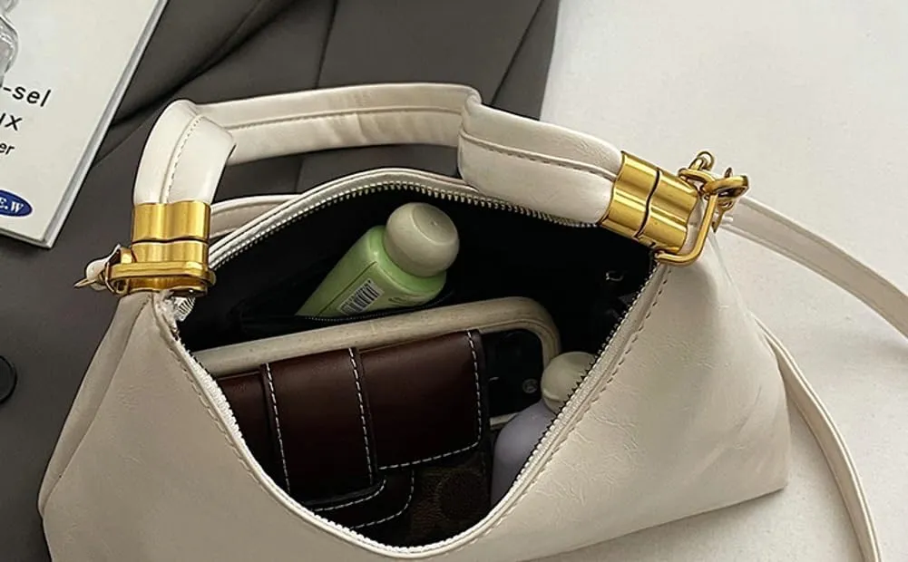 2025 Spring Women's Elegant Underarm Bag  Minimalist Solid Color Shoulder Crossbody Purse, Chic Handbag