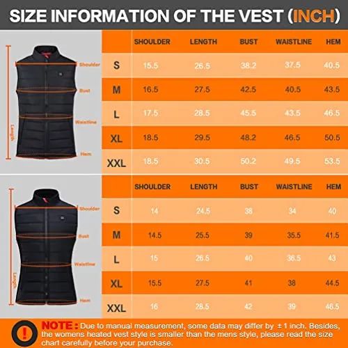 AICARSHI Heated Vest with Battery for Men Women Adjustable Lightweight Electric Heating Vest for Hiking (Medium, Men)