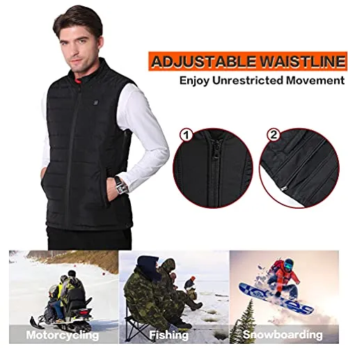 AICARSHI Heated Vest with Battery for Men Women Adjustable Lightweight Electric Heating Vest for Hiking (Medium, Men)