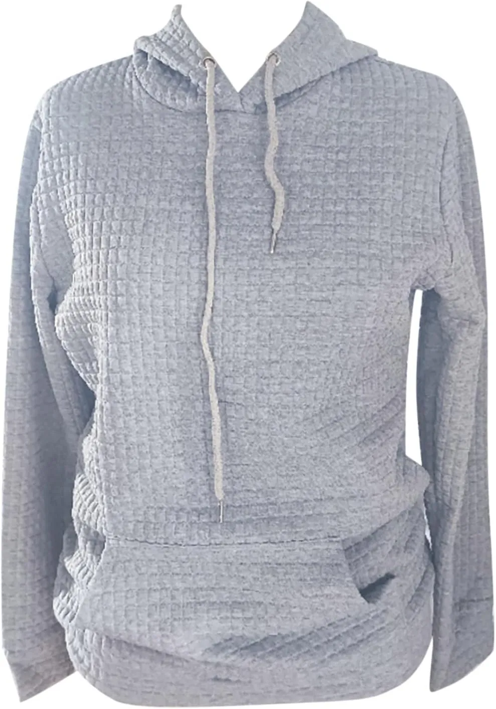 aihihe Women's Lightweight Waffle Hoodies 2023 Fall Casual Sweatshirt Trendy Dressy Drawstring Pullover Tops with Pockets