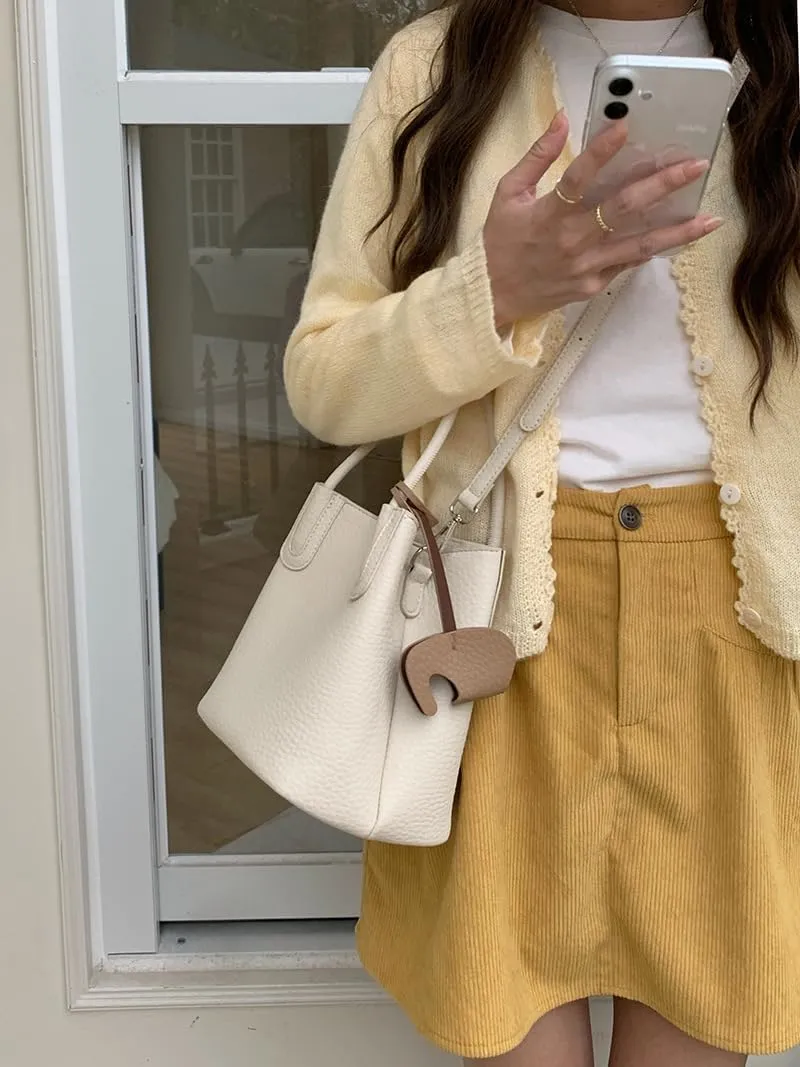 Axcone French Minimalist Bucket Handbag - Easy and Stylish for Work and Weekends
