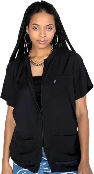 Barber Strong The Women's Barber Jacket, Hair Repellent, Vented Side Panels, 2-Way Zipper, Moisture Wicking