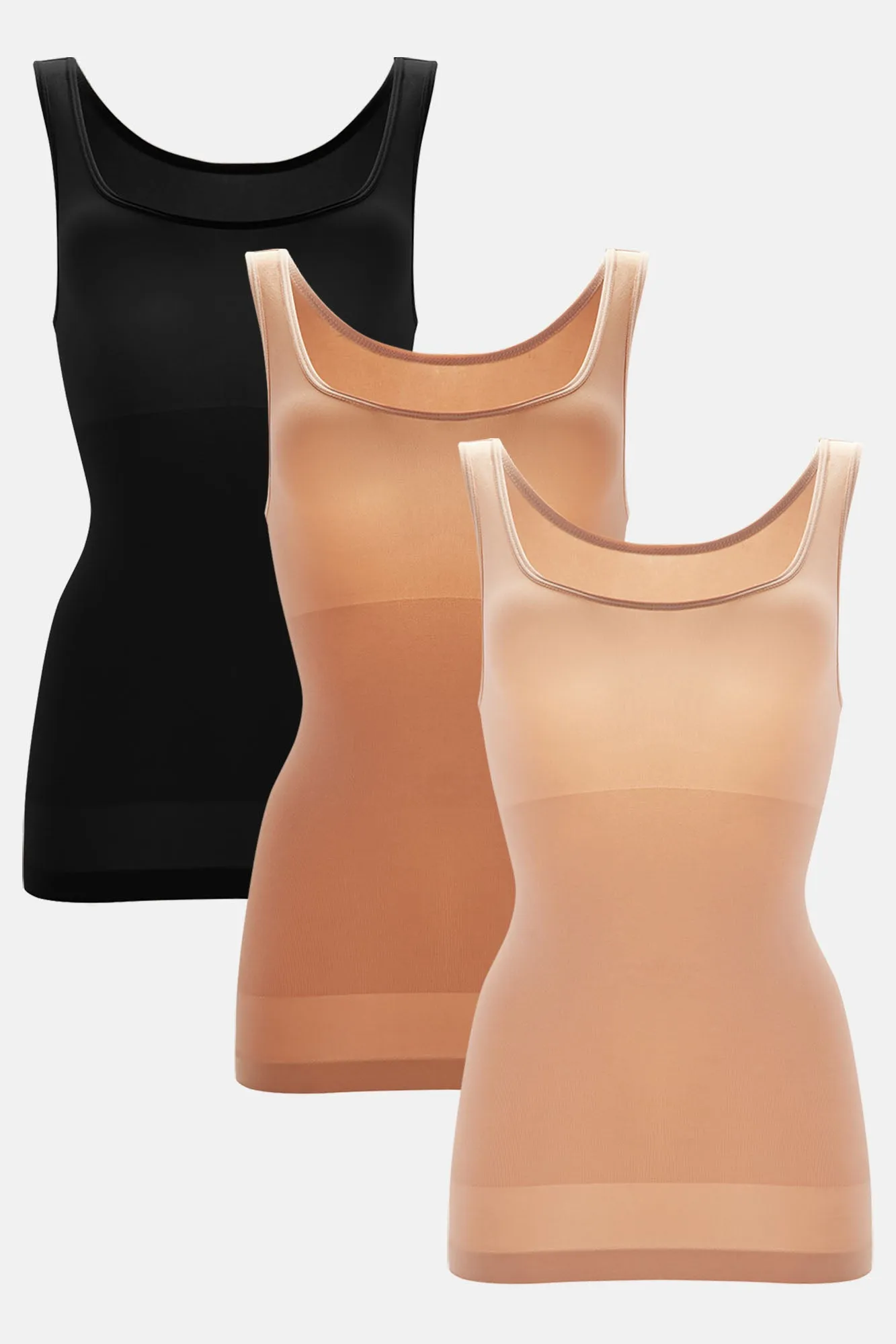 Best Curves Around Shapewear 3 Pack Camis - Tan/Multi