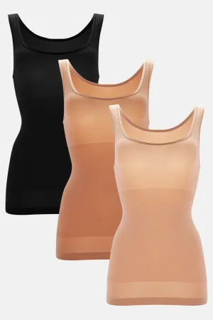 Best Curves Around Shapewear 3 Pack Camis - Tan/Multi