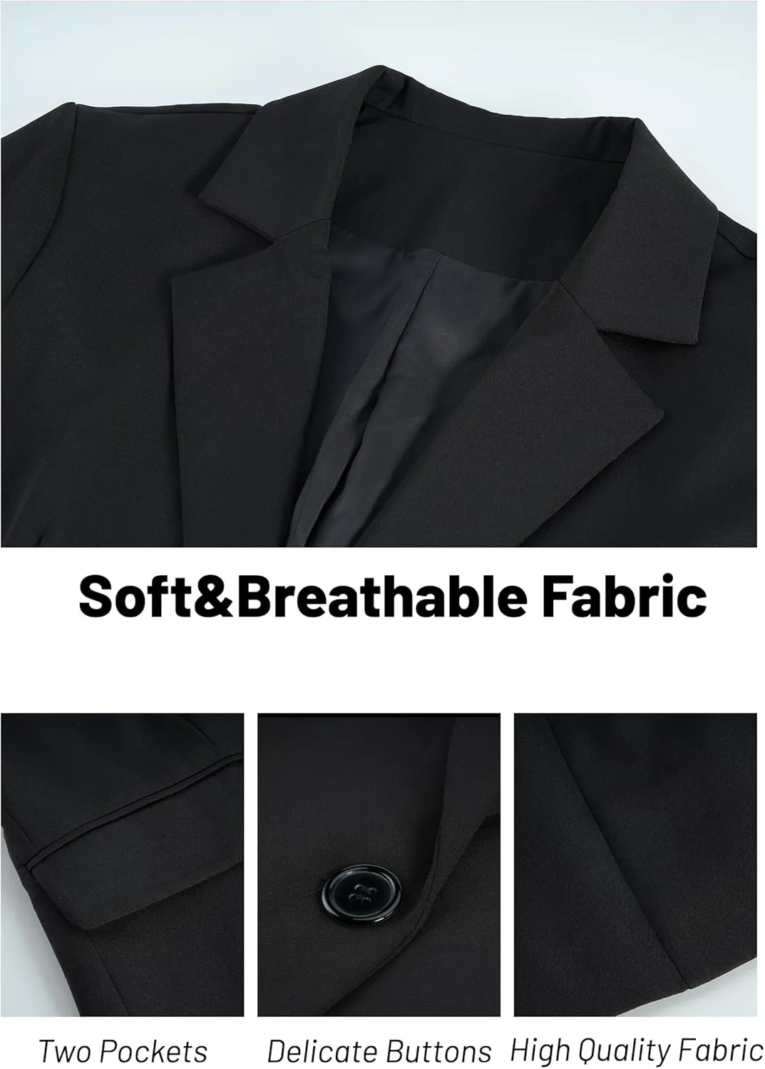 Black Blazer Jacket for Women, 2025 Long Sleeve Casual Blazer for Women, Soft Lining Womens Black Blazer with Pockets