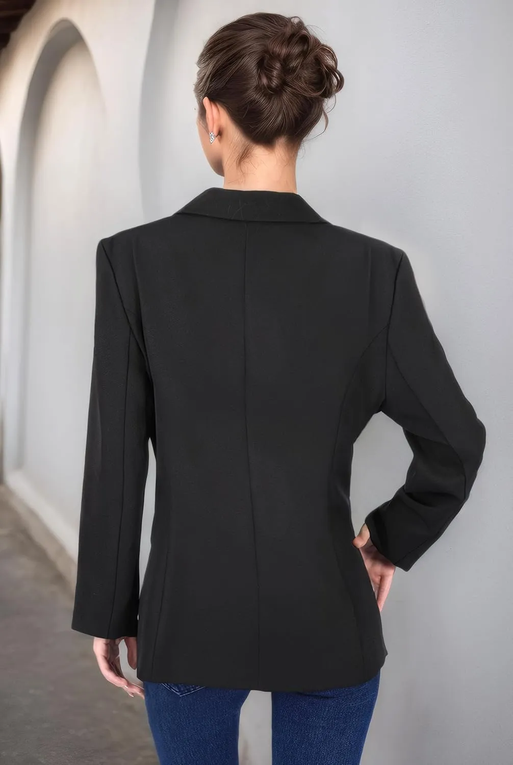 Black Blazer Jacket for Women, 2025 Long Sleeve Casual Blazer for Women, Soft Lining Womens Black Blazer with Pockets