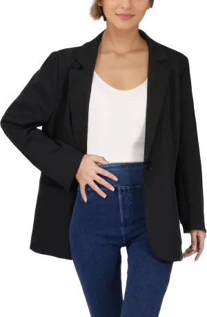 Black Blazer Jacket for Women, 2025 Long Sleeve Casual Blazer for Women, Soft Lining Womens Black Blazer with Pockets