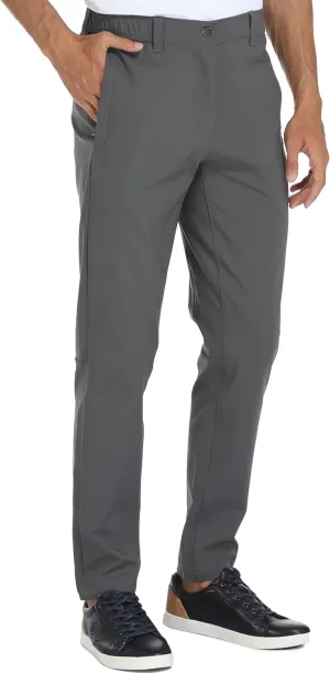 BLUE CHILL Elite Golf Pants for Men, Water Resistant All-Weather Casual Pants, Soft Lightweight, Secure Zip Pockets, Slim Fit