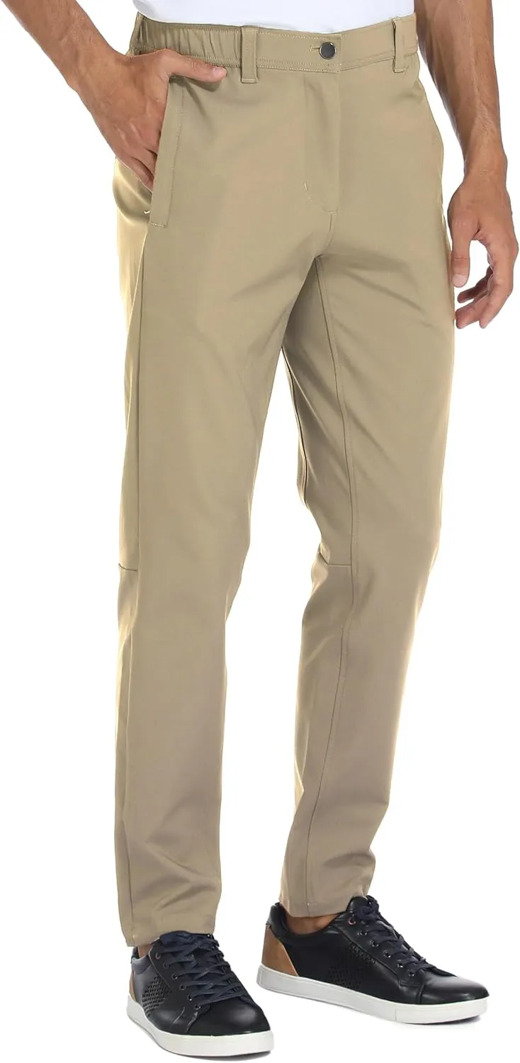 BLUE CHILL Elite Golf Pants for Men, Water Resistant All-Weather Casual Pants, Soft Lightweight, Secure Zip Pockets, Slim Fit