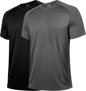 BRISIRA Coolmax Cooling Workout Shirts for Men Quick Dry Fit Moisture Wicking Gym Tshirts Athletic Active Short Sleeve Tees
