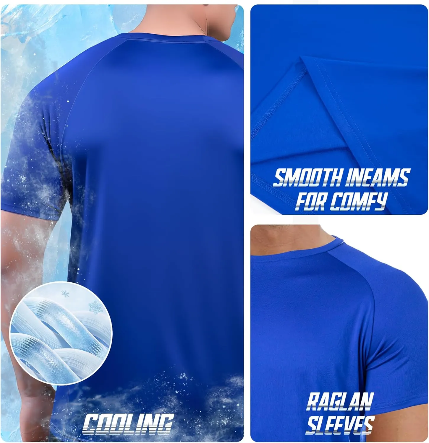 BRISIRA Coolmax Cooling Workout Shirts for Men Quick Dry Fit Moisture Wicking Gym Tshirts Athletic Active Short Sleeve Tees