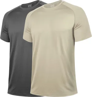 BRISIRA Coolmax Cooling Workout Shirts for Men Quick Dry Fit Moisture Wicking Gym Tshirts Athletic Active Short Sleeve Tees
