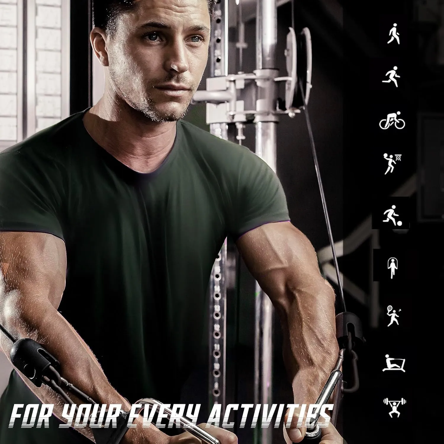 BRISIRA Coolmax Cooling Workout Shirts for Men Quick Dry Fit Moisture Wicking Gym Tshirts Athletic Active Short Sleeve Tees