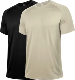 BRISIRA Coolmax Cooling Workout Shirts for Men Quick Dry Fit Moisture Wicking Gym Tshirts Athletic Active Short Sleeve Tees