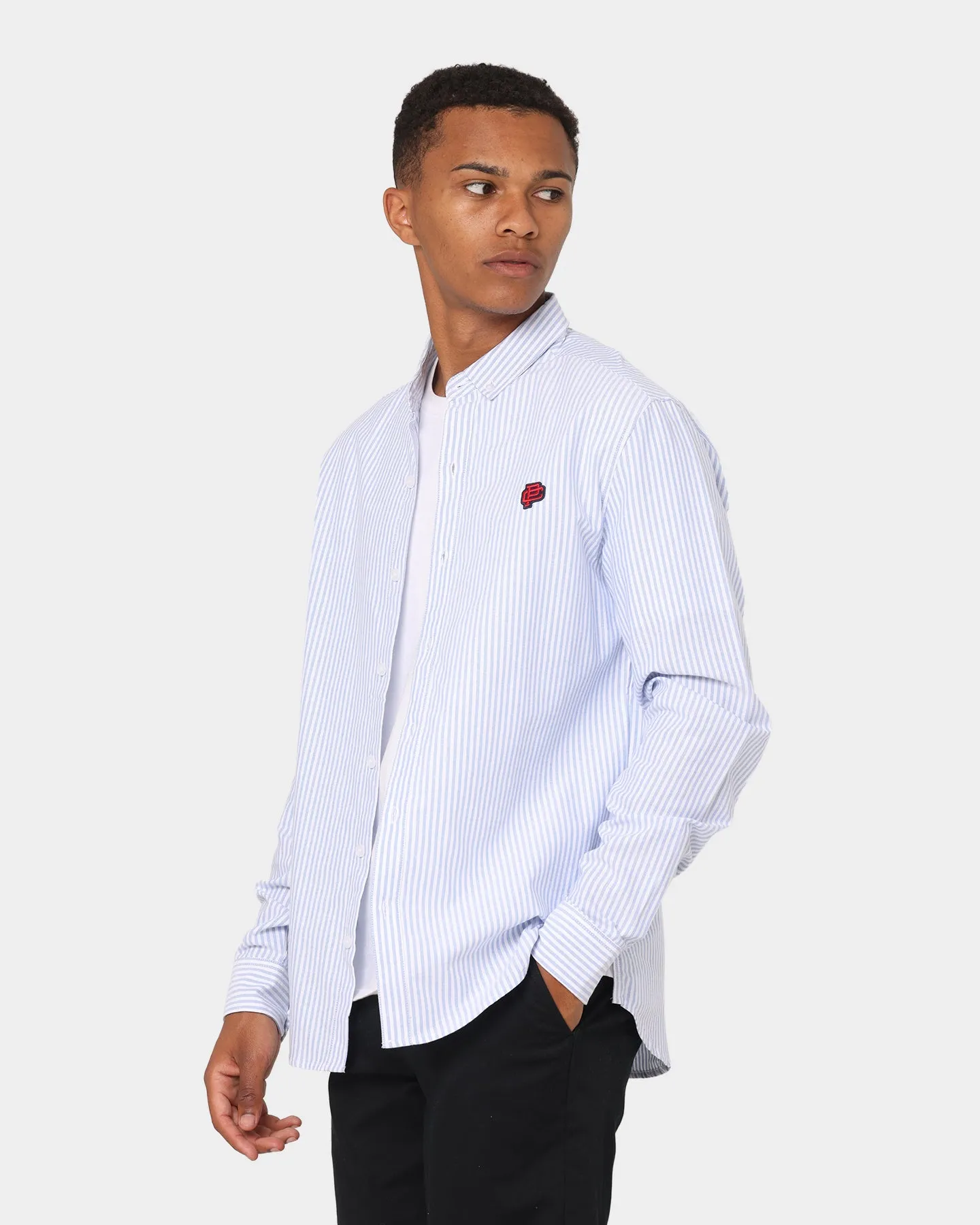 Carre Mono Oxford Button Up Shirt White/LightBlue