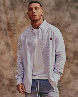 Carre Mono Oxford Button Up Shirt White/LightBlue