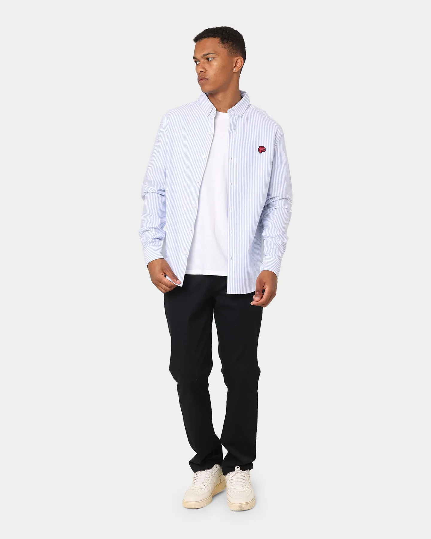 Carre Mono Oxford Button Up Shirt White/LightBlue
