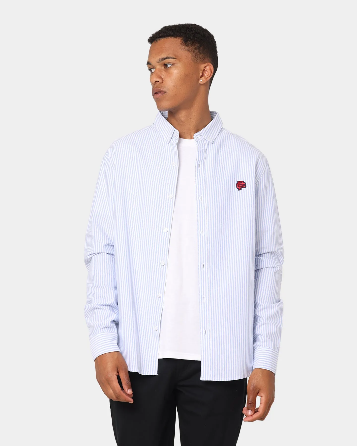 Carre Mono Oxford Button Up Shirt White/LightBlue