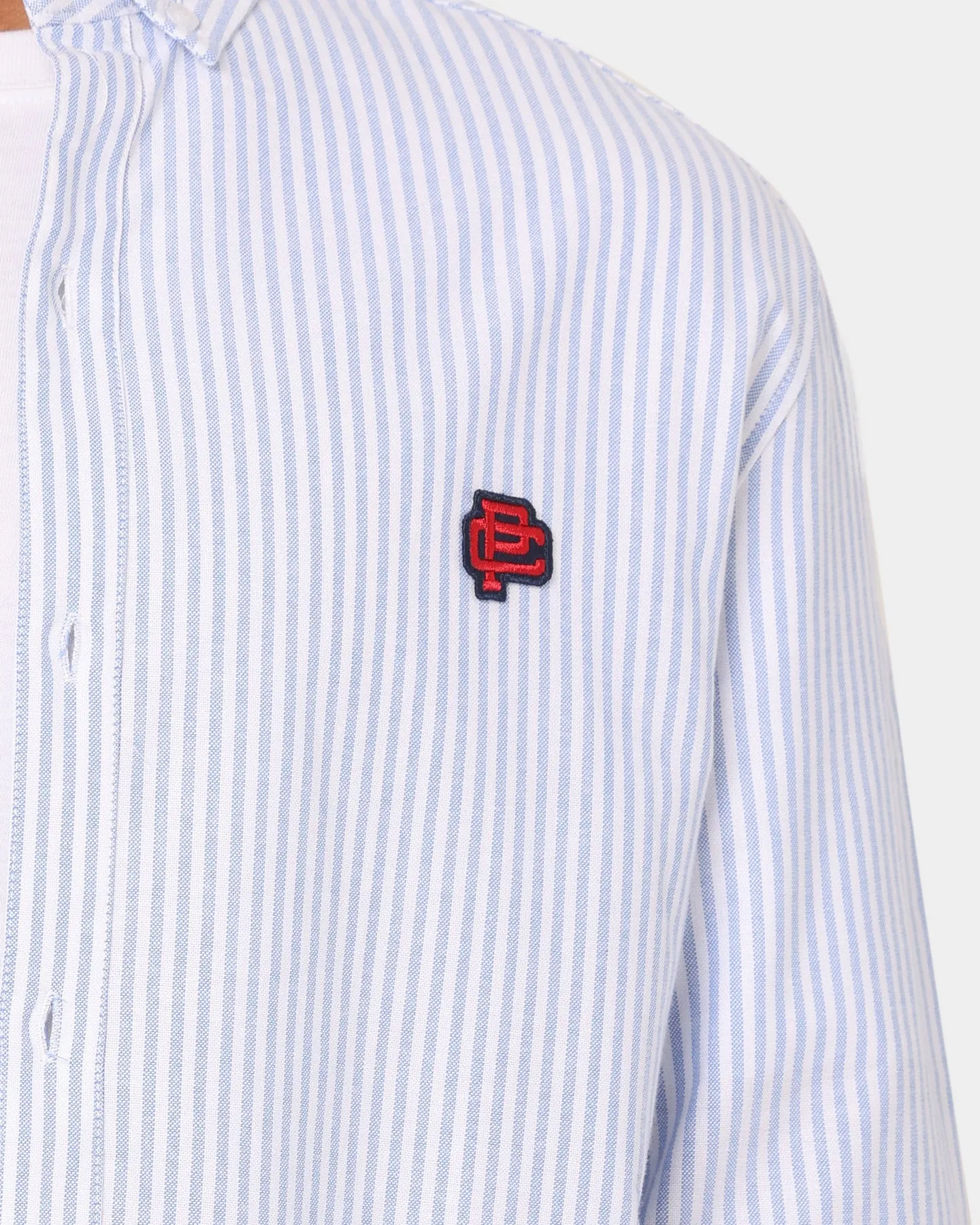 Carre Mono Oxford Button Up Shirt White/LightBlue