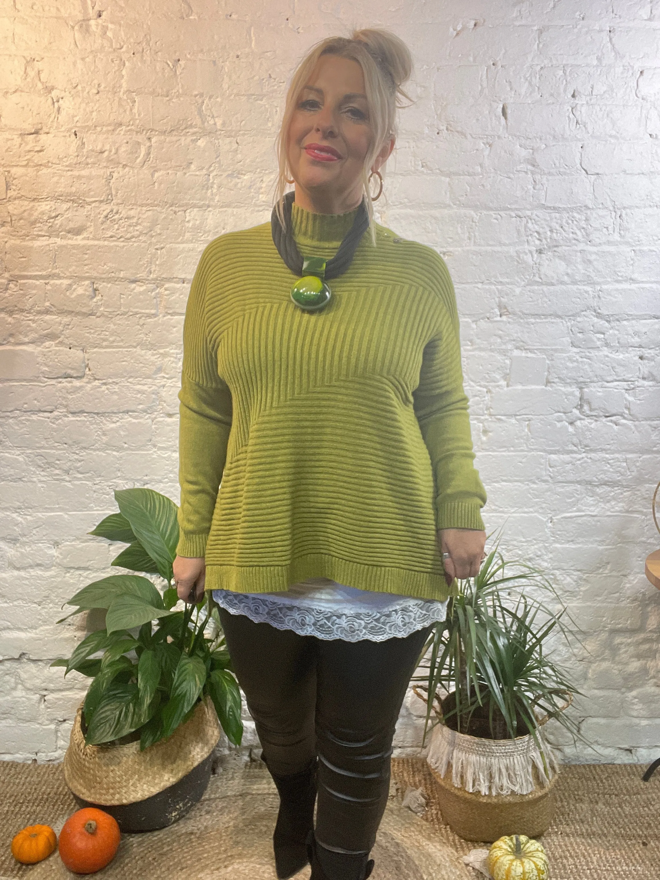 Cosy club Italian High Neck Ribbed knitted Dipped Hem Tracy Jumper