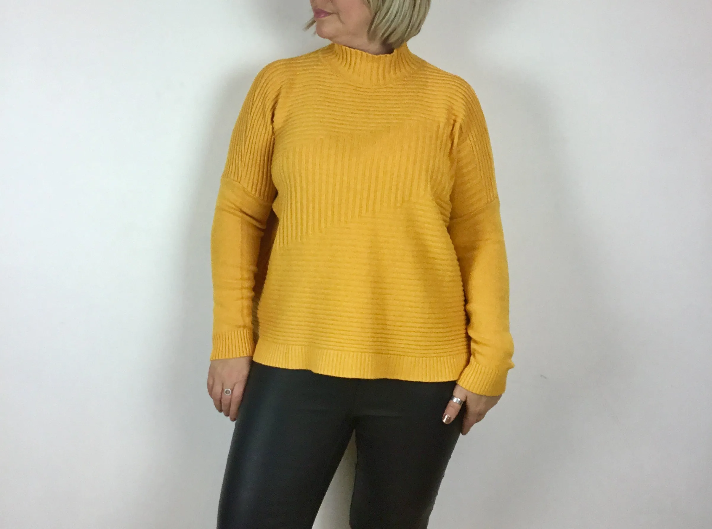 Cosy club Italian High Neck Ribbed knitted Dipped Hem Tracy Jumper