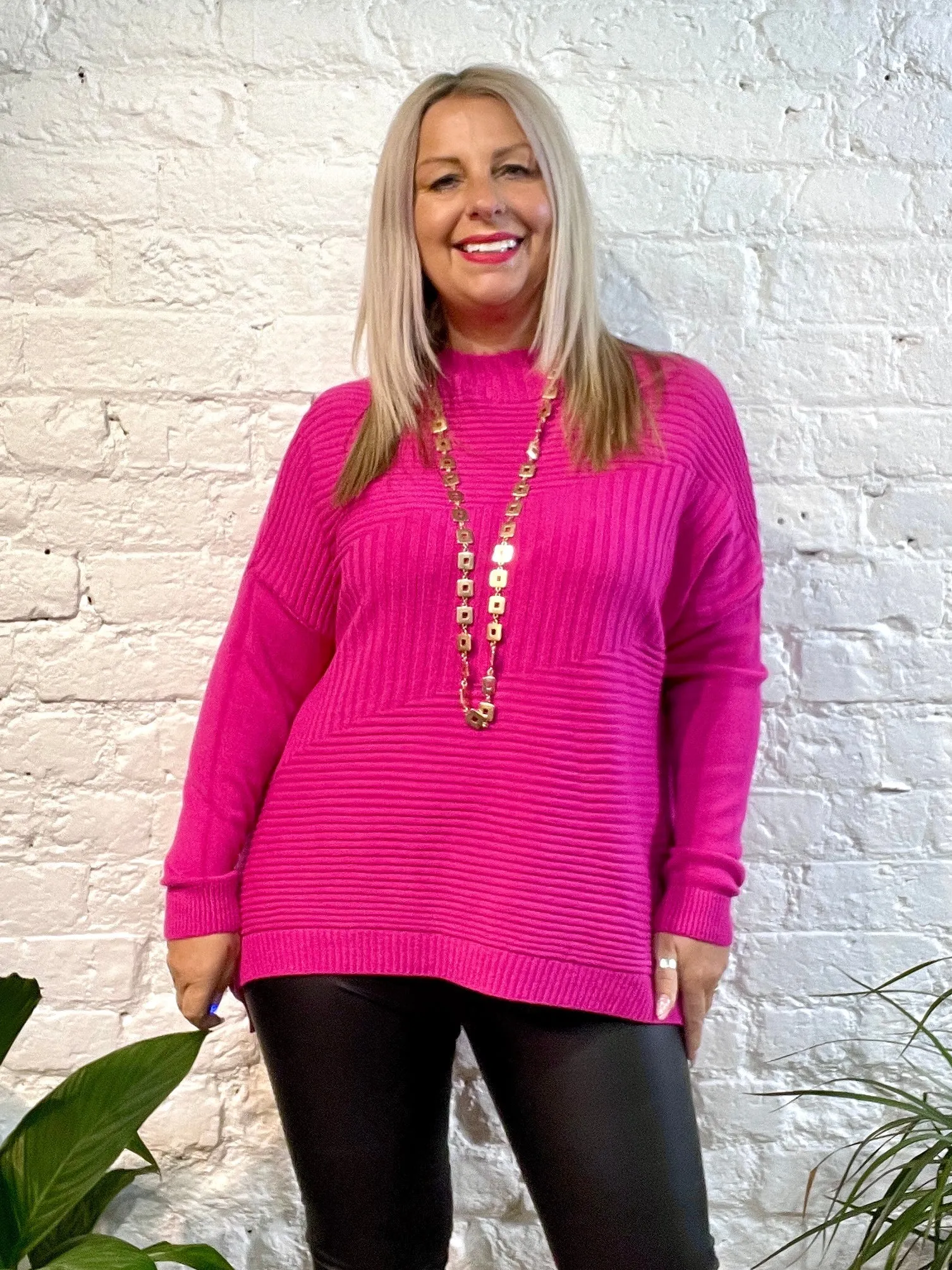 Cosy club Italian High Neck Ribbed knitted Dipped Hem Tracy Jumper