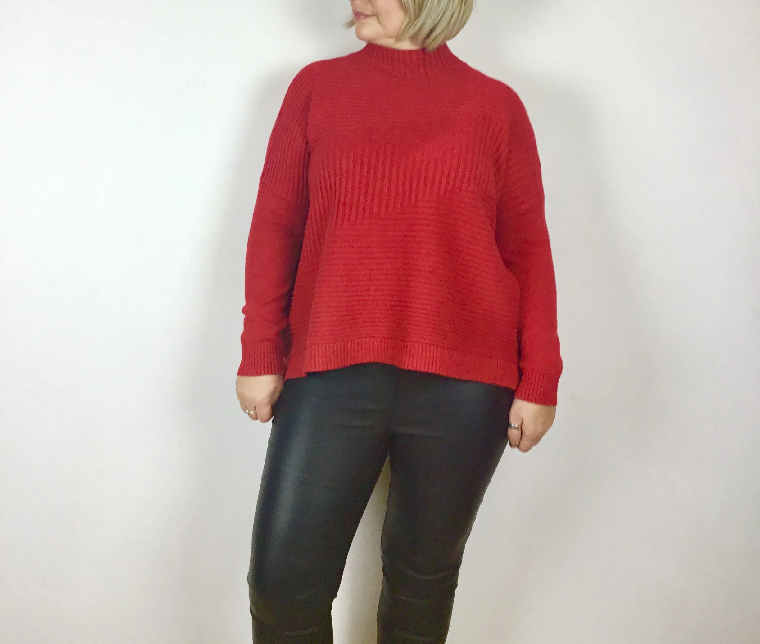Cosy club Italian High Neck Ribbed knitted Dipped Hem Tracy Jumper