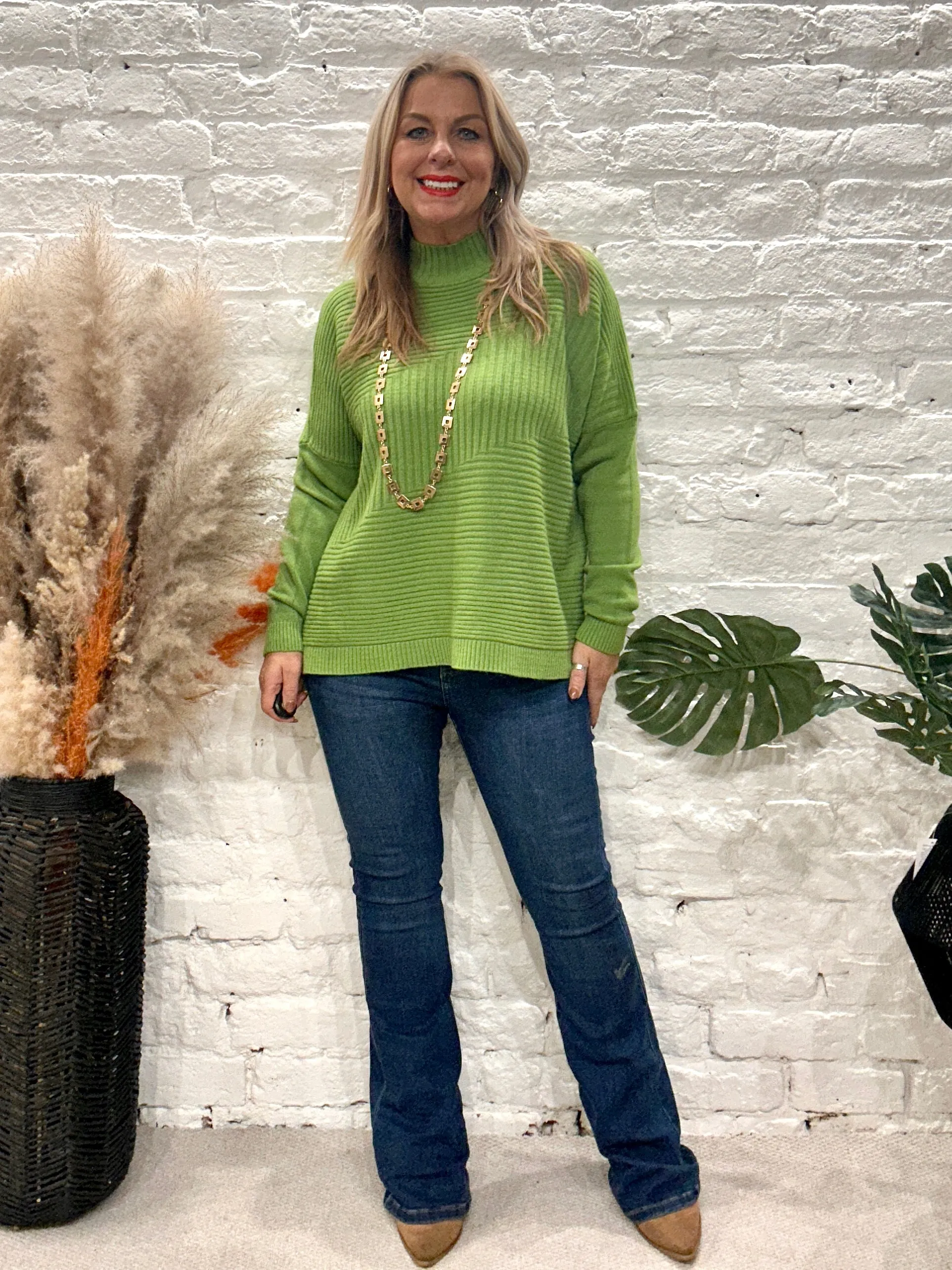 Cosy club Italian High Neck Ribbed knitted Dipped Hem Tracy Jumper
