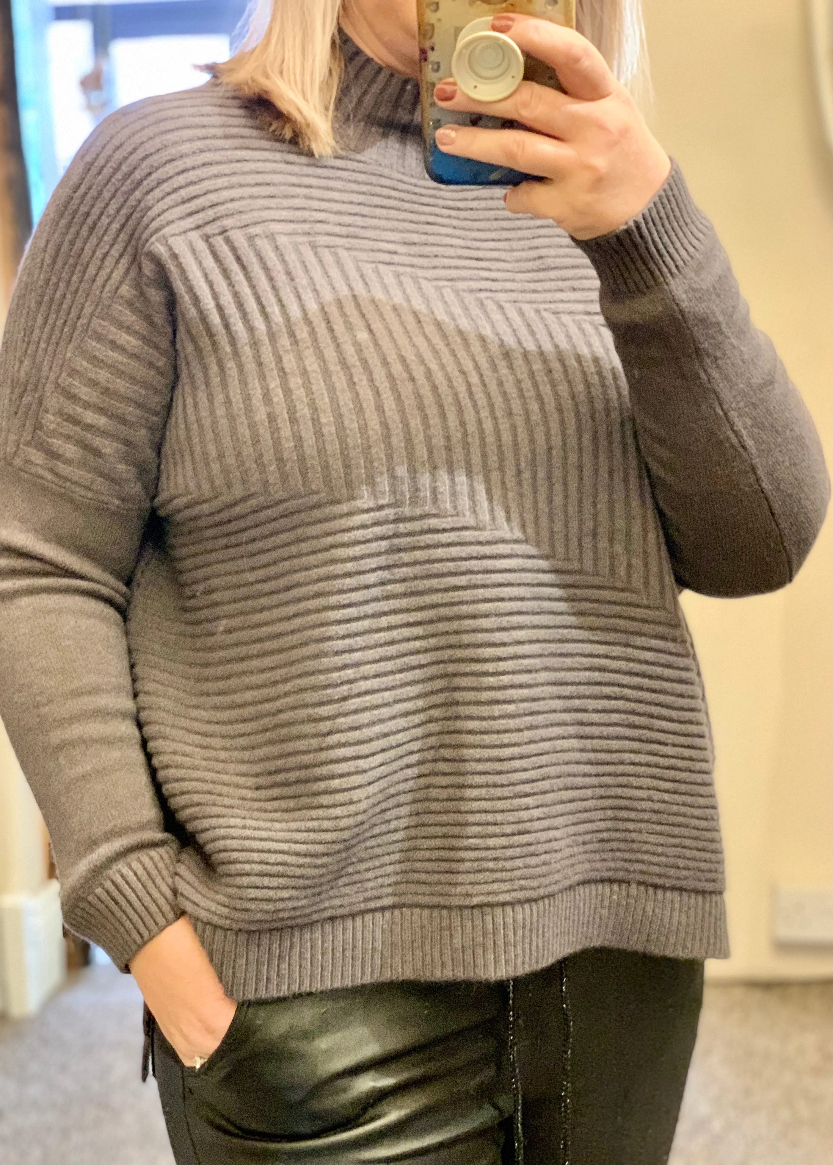Cosy club Italian High Neck Ribbed knitted Dipped Hem Tracy Jumper