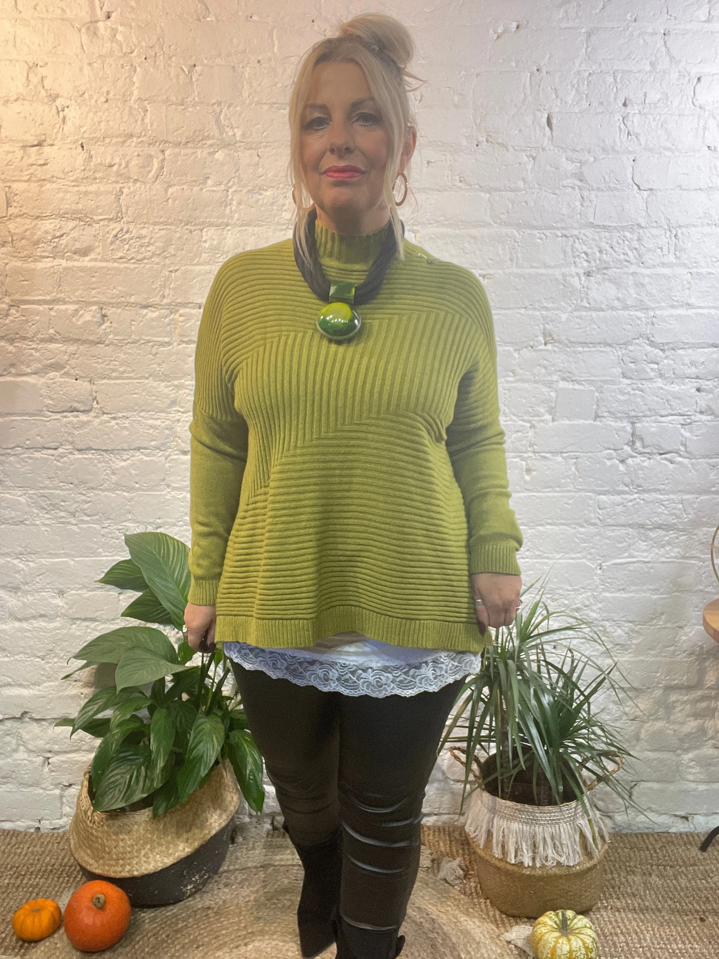 Cosy club Italian High Neck Ribbed knitted Dipped Hem Tracy Jumper
