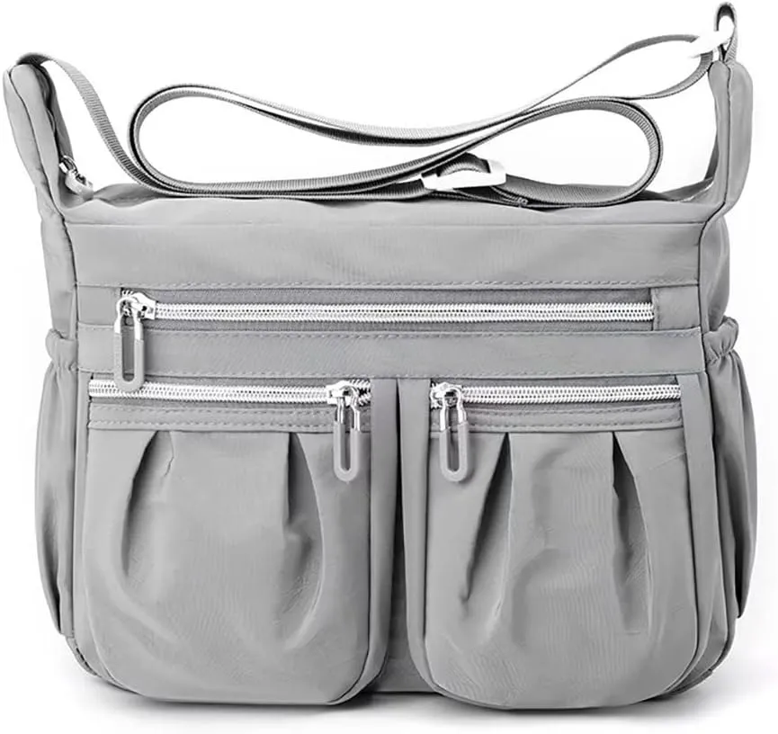 Crossbody Bag for Women Minimalist Pleated Shoulder Handbag Waterproof Messenger Purse Casual Lightweight Pocketbooks