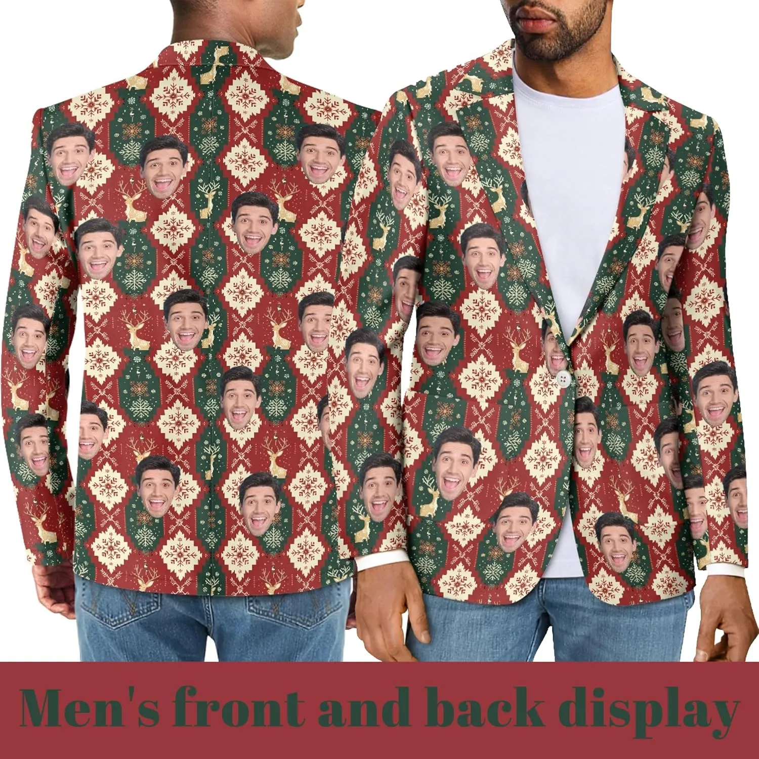 Custom Face Blazers for Couple-Personalized Jacket Blazer with Fun Picture Fashion Casual Sport Coats Gag Gift for Men Women