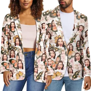Custom Face Blazers for Couple-Personalized Jacket Blazer with Fun Picture Fashion Casual Sport Coats Gag Gift for Men Women