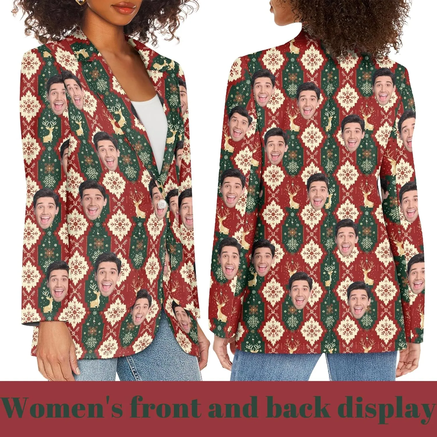 Custom Face Blazers for Couple-Personalized Jacket Blazer with Fun Picture Fashion Casual Sport Coats Gag Gift for Men Women