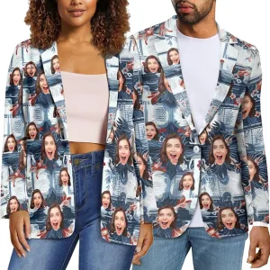 Custom Face Blazers for Couple-Personalized Jacket Blazer with Fun Picture Fashion Casual Sport Coats Gag Gift for Men Women