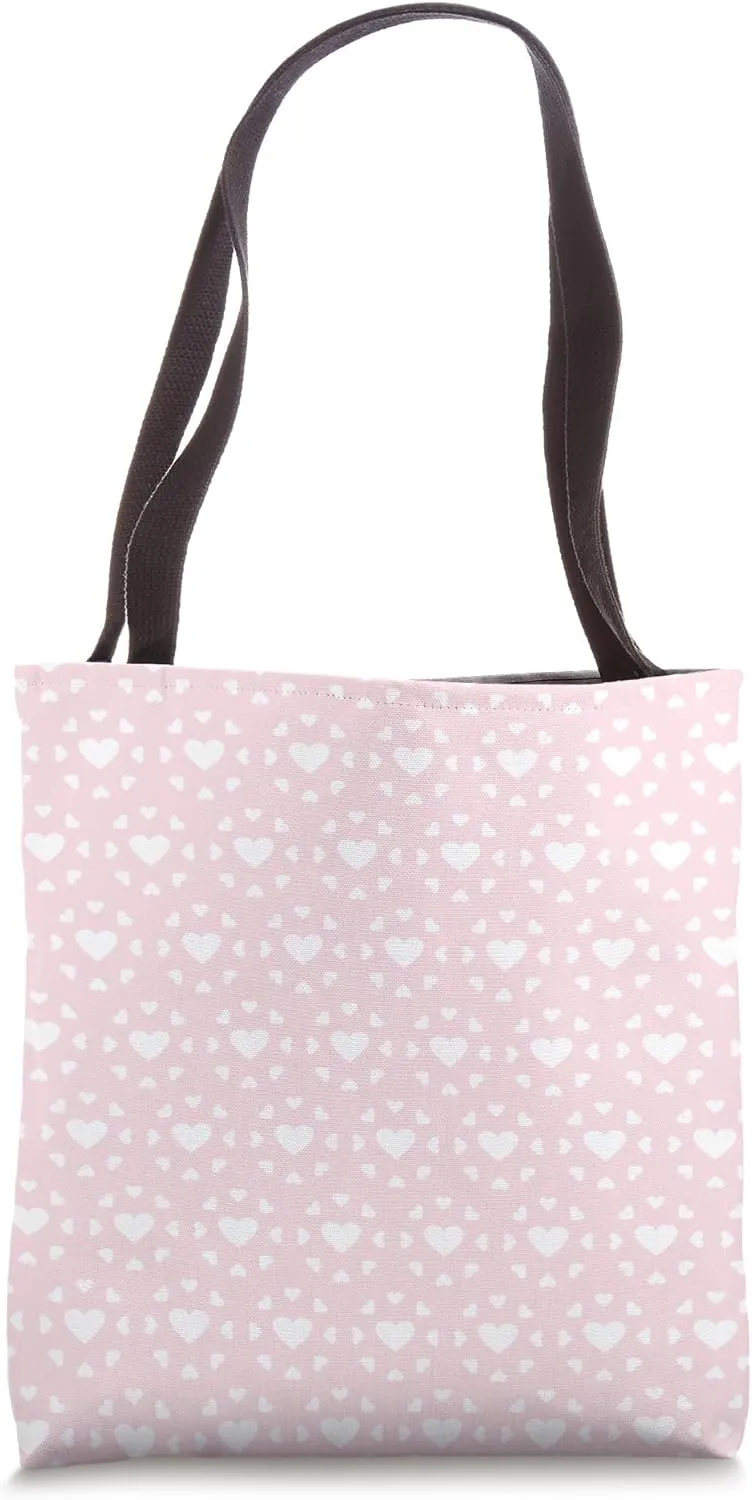 Cute Hearts Pattern Romance Pink Love Minimalist Graphic Tote Bag