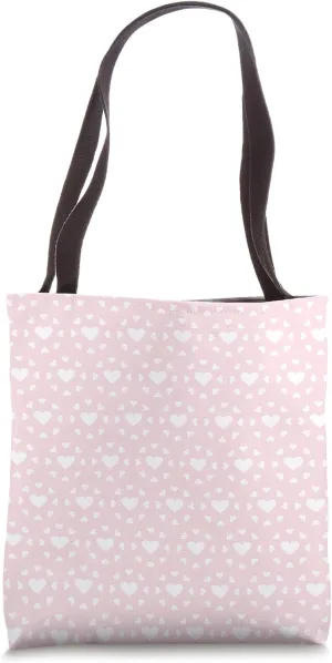 Cute Hearts Pattern Romance Pink Love Minimalist Graphic Tote Bag