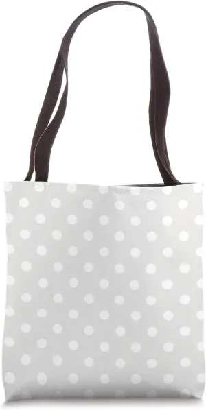 Cute Light Grey Green White Polka Dot Pattern Minimalist Tote Bag