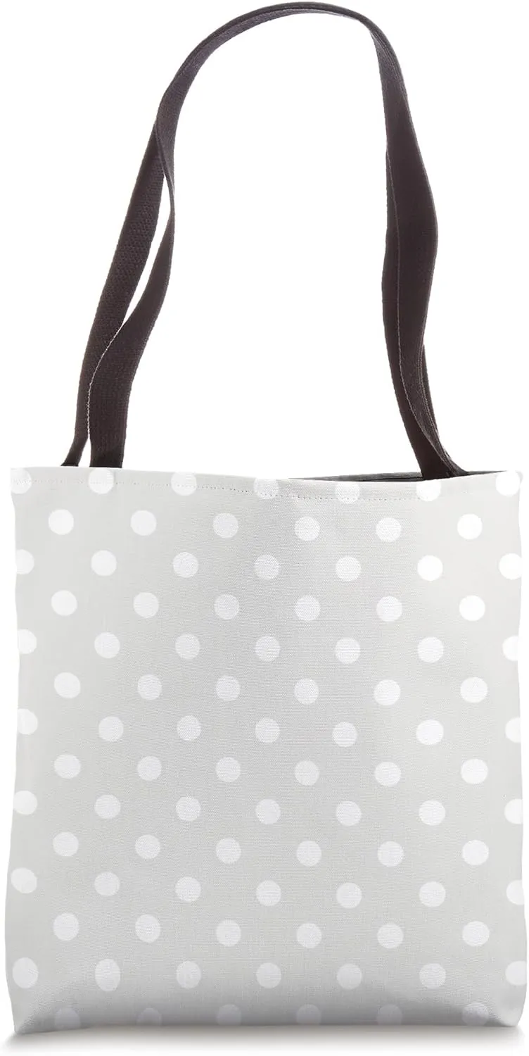 Cute Light Grey Green White Polka Dot Pattern Minimalist Tote Bag