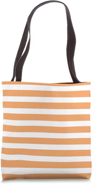 Cute Orange White Stripes Classic Simple Minimalist Graphic Tote Bag