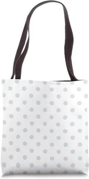 Cute Pastel Green Gray Polka Dot Pattern Minimalist Graphic Tote Bag
