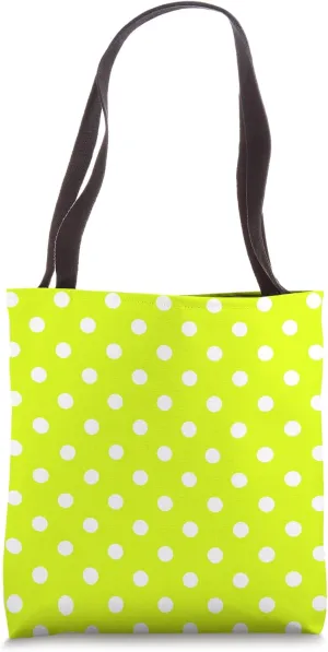 Cute Yellow and White Polka Dot Pattern Minimalist Graphic Tote Bag