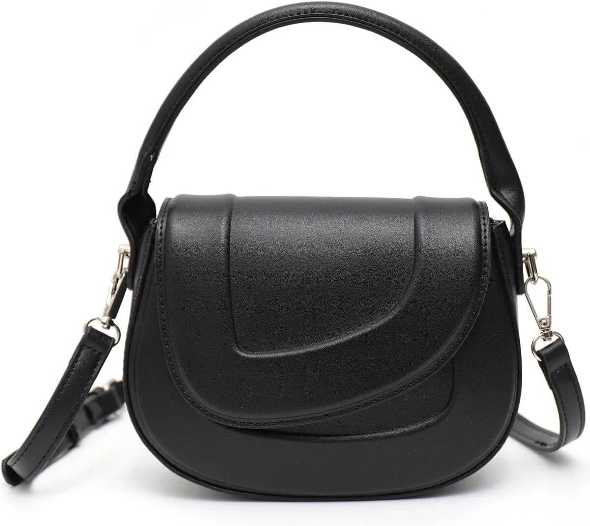 elegant minimalist saddle shoulder bag