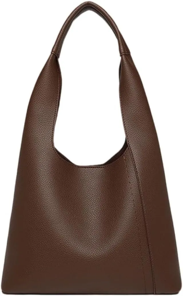 Ethical Vegan Leather Slouchy Hobo & Tote Bags for Women - 2 Pcs Casual Chic Shoulder Purses