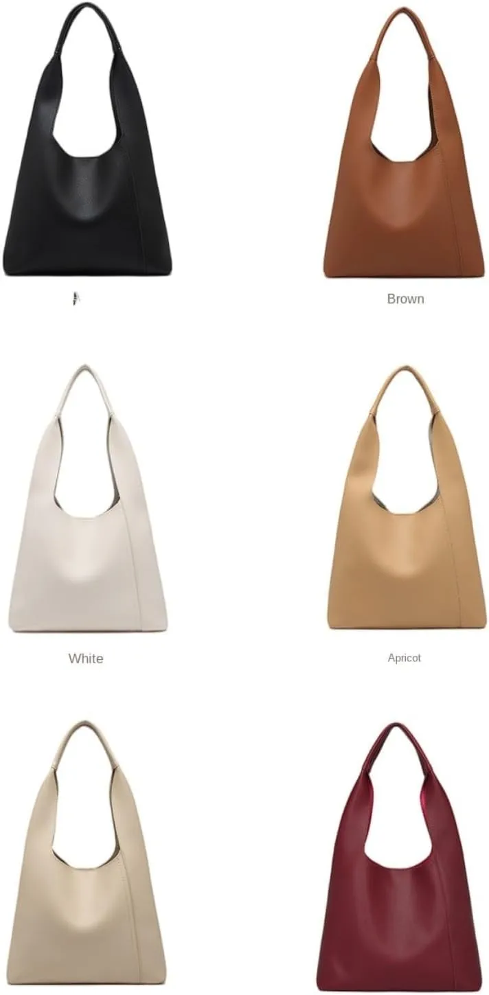 Ethical Vegan Leather Slouchy Hobo & Tote Bags for Women - 2 Pcs Casual Chic Shoulder Purses