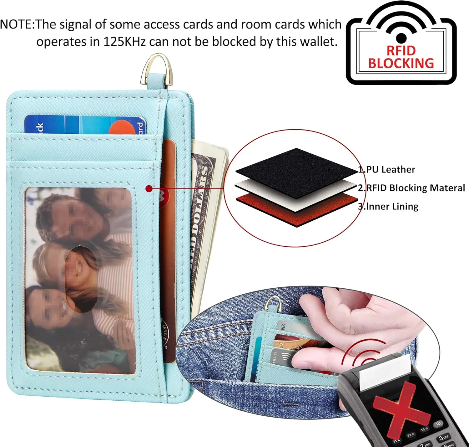 GEEAD Slim Minimalist Front Pocket RFID Blocking Card Holder Wallets for Men & Women