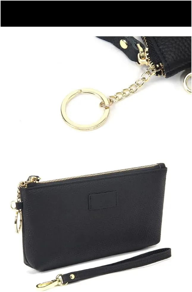 Genuine Leather Clutch Wallet Long Purse Wristlet Phone Pouch for Women, Slim and Minimalist