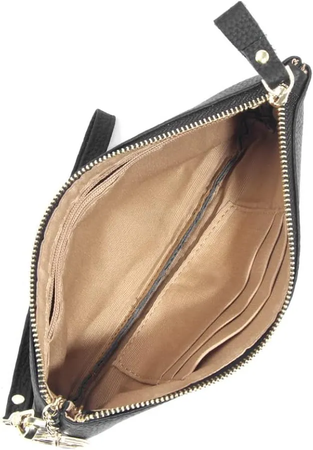 Genuine Leather Clutch Wallet Long Purse Wristlet Phone Pouch for Women, Slim and Minimalist
