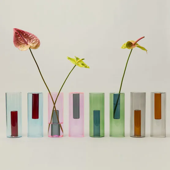 Green Reversible Glass Vase